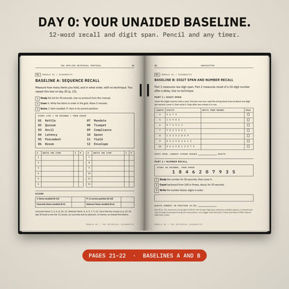 UNSCRIPTED Day 0 baseline: pages 21 and 22, Baseline A and Baseline B